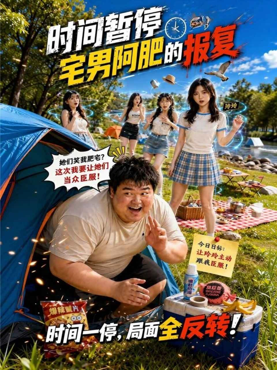 时间暂停,宅男阿肥的报复海报